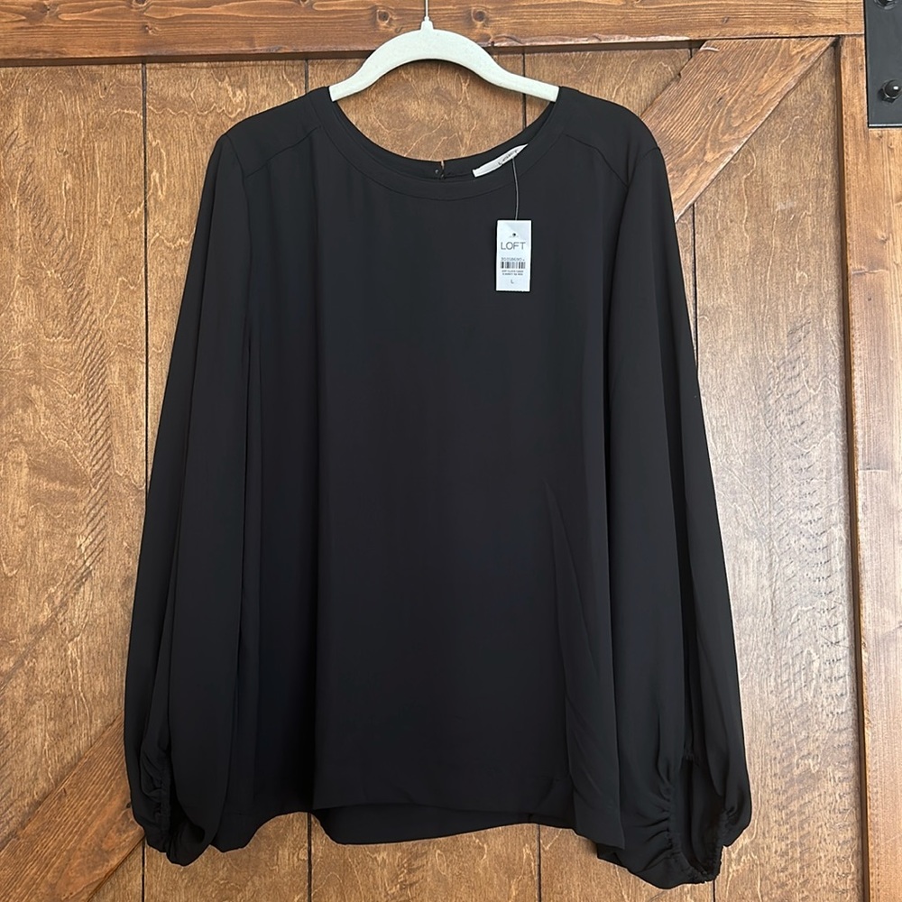 Loft black blouse new with tags